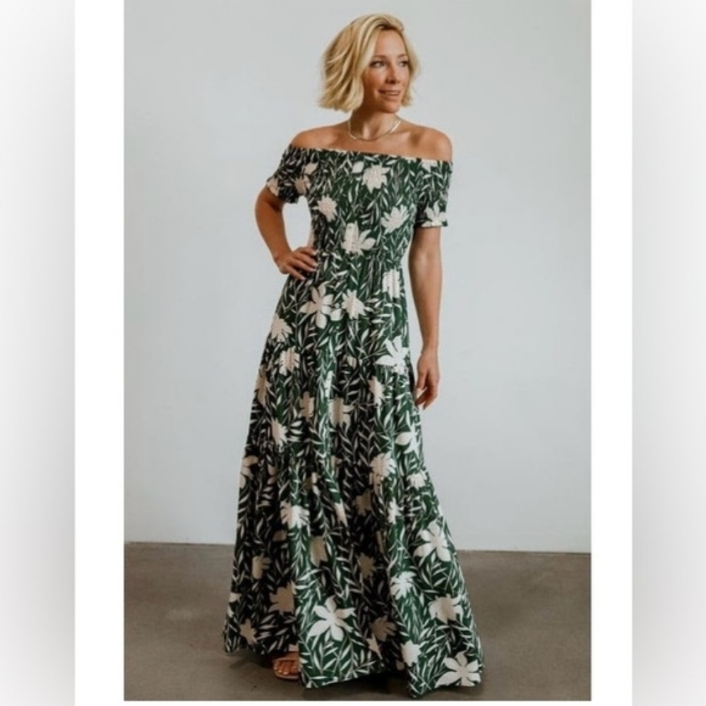 Baltic Born "Becca" Green Floral Dress